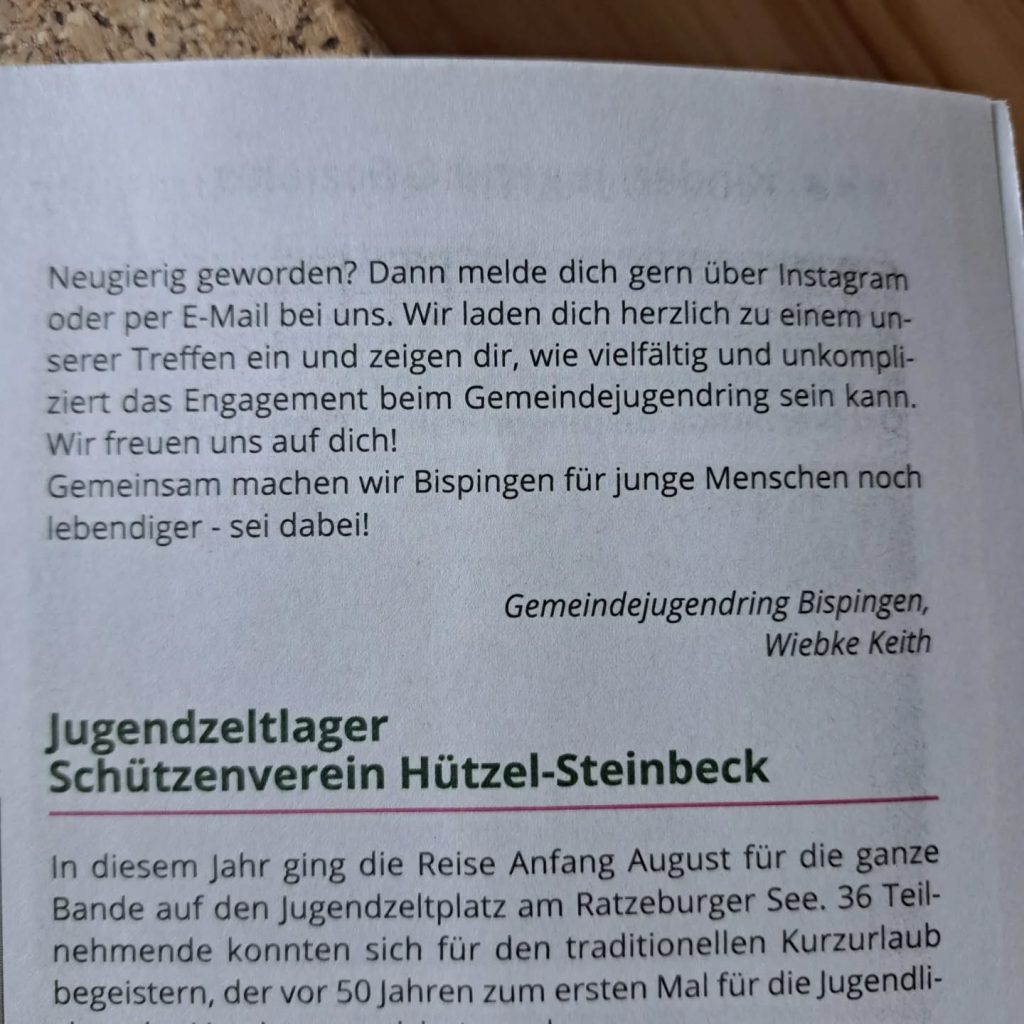 Instagram post from gemeindejugendring.bispingen. This post is in position 2.
